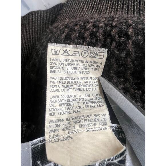 Vintage Falcaro Made In Italy Black And Brown Knitted Sweater Size L - Picture 4 of 6